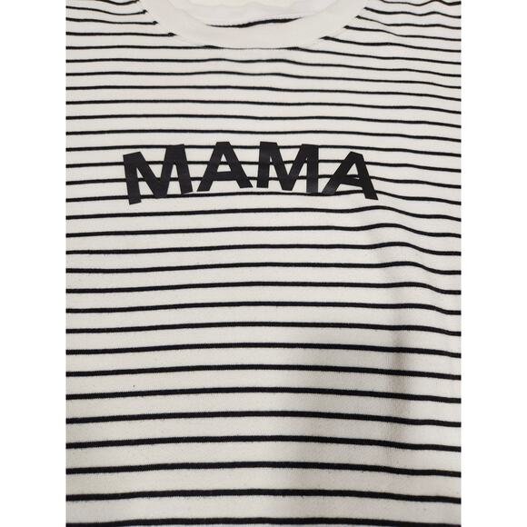 Isabel Maternity Black & White Striped Mama Sweatshirt - Picture 3 of 7